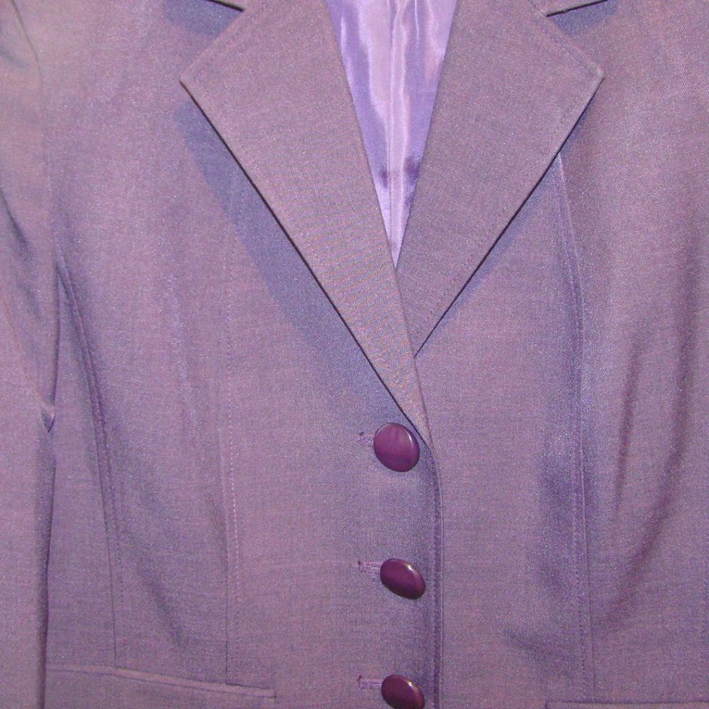 Women 2 pc, 3 button pant suit, size 14, Color - Eggplant.